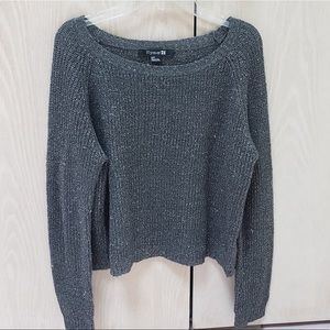 Gray/silver forever 21 knit sweater top (S)